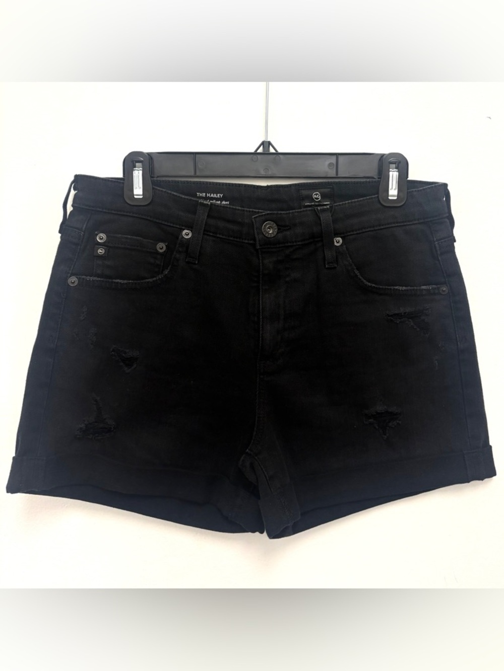 Brand New Agolde “The Haley” Black Denim Shorts Size 28
